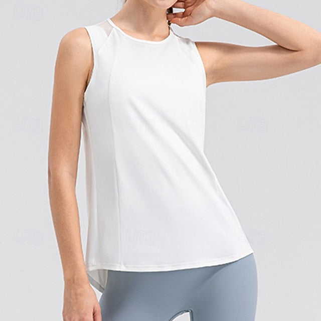 Women's Solid Colored Tank Top Workout Tops Elastic