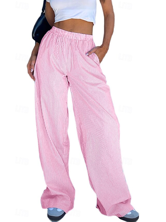 Women's Wide Leg Slacks Fashion Streetwear Full Length