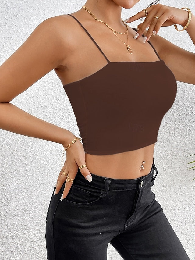 Women's Tank Top Blouse Camisole Tank Top Plain Stylish