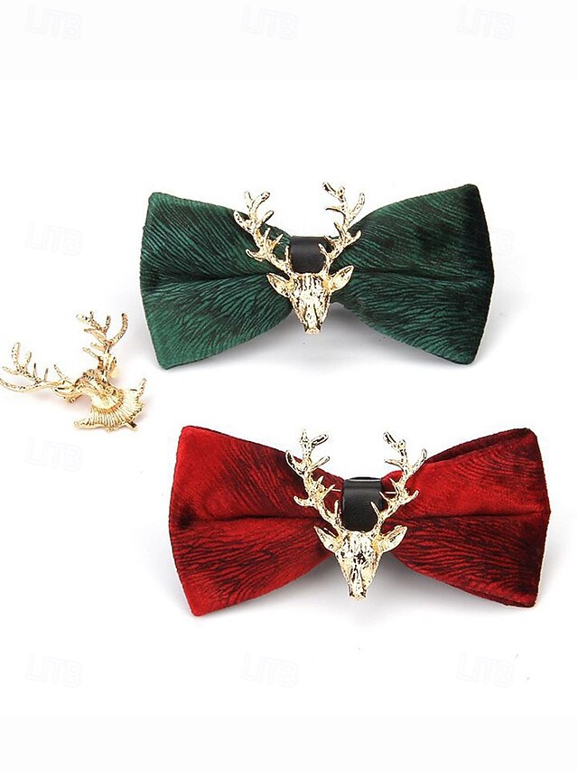 Deer Gold Tie Pin Men's with Velvet Head Bow