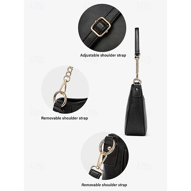 Chain Faux Shoulder with Leather Gold Brown Bag Women's