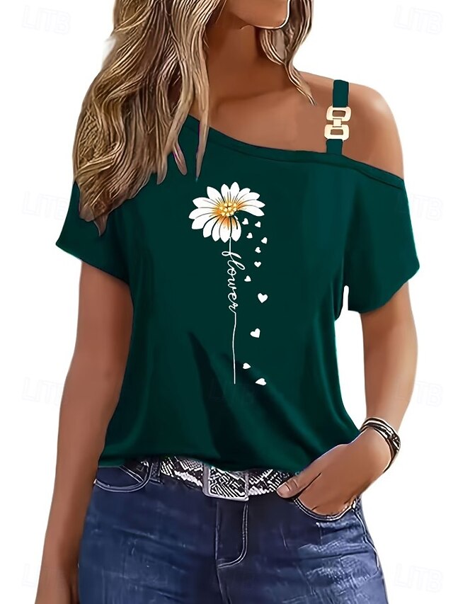 Women's T Shirt Tee Top Print Floral Graphic Plants Vintage