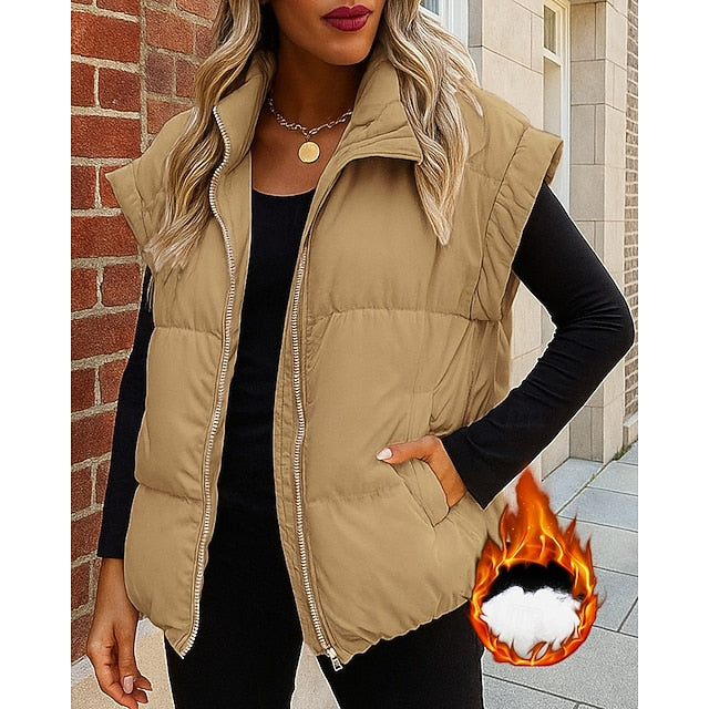 Women's Winter Coat Fleece Vest Winter Vest Lounge Top with