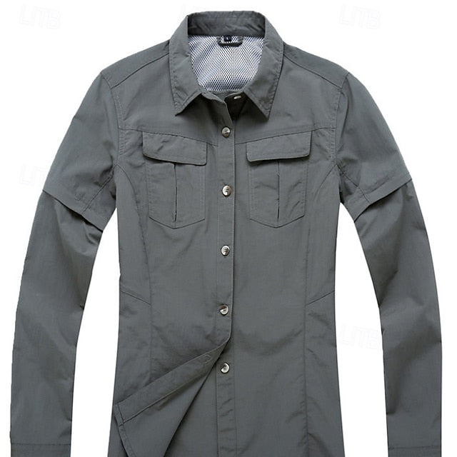 Women's Hiking Shirt Long Sleeve Turndown Top Outdoor