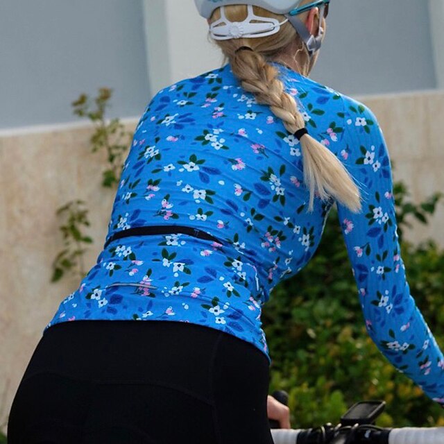 Women's Cycling Jersey Gradient Long Sleeve Bike Jersey Top