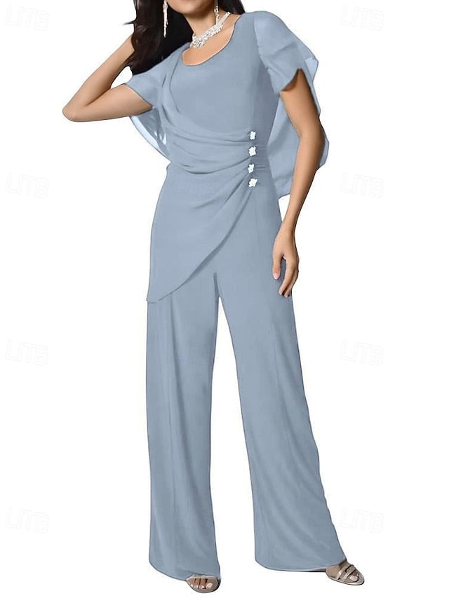 Bride Pantsuit of Elegant Dress Mother the Jumpsuit / Cape