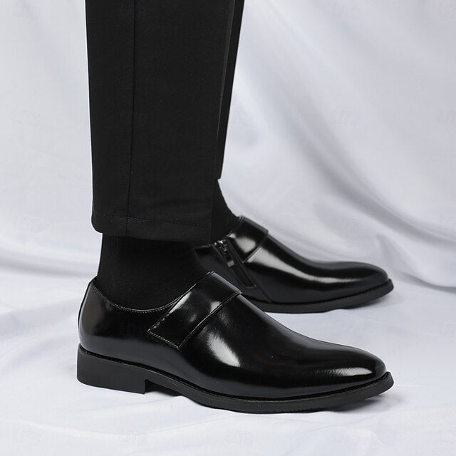 Men's Leather Business Shoes Slip-On Loafers Brown