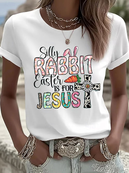 Easter Women's T Shirt Print Floral Graphic Animal Stylish