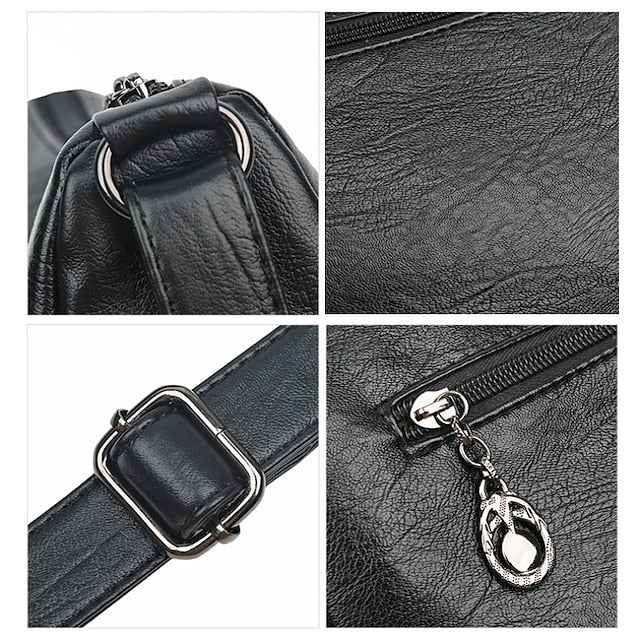 Shoulder Bag Multi-Pocket Faux Leather Crossbody Women's -