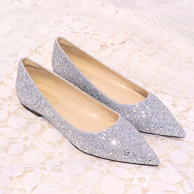 Pointed Flat Women's Pink Toe – Glitter Comfortable Shoes