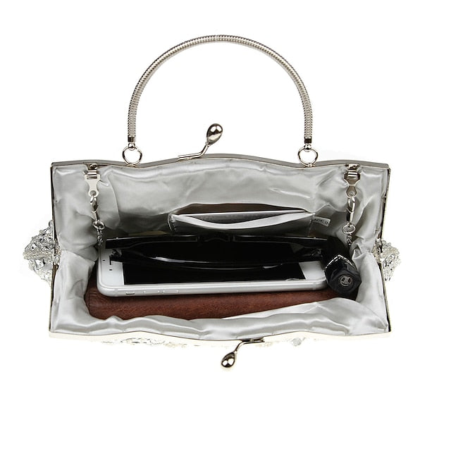 Women's Purse Beaded Vintage Clutch – Evening White