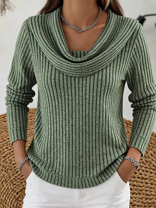 Women's Tunic Elegant Stylish Classic Long Sleeve Cowl Neck