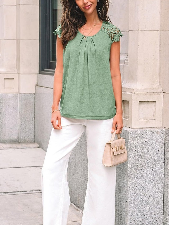 Women's T Shirt Solid Color Plain Fashion Stylish Classic