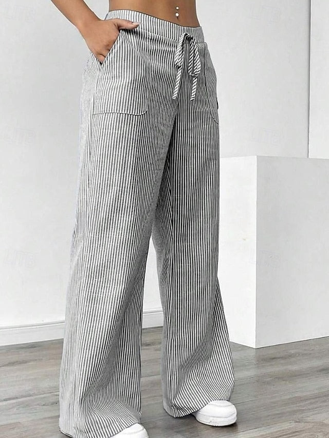 Women's Wide Leg Slacks Streetwear Casual Full Length