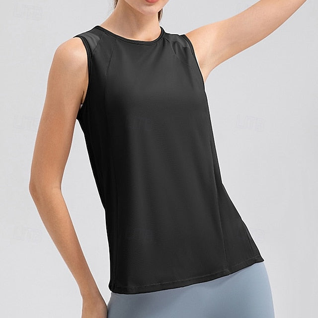 Women's Solid Colored Tank Top Workout Tops Elastic