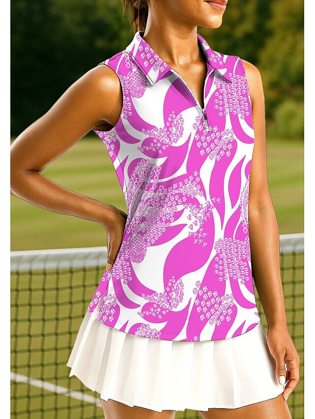 Women's Geometric Sport Shirt Golf Polo Shirt Tank Top