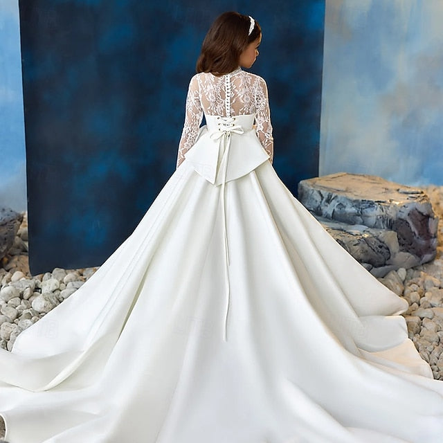 Girls' Color Kids Communion First Party Solid Dress