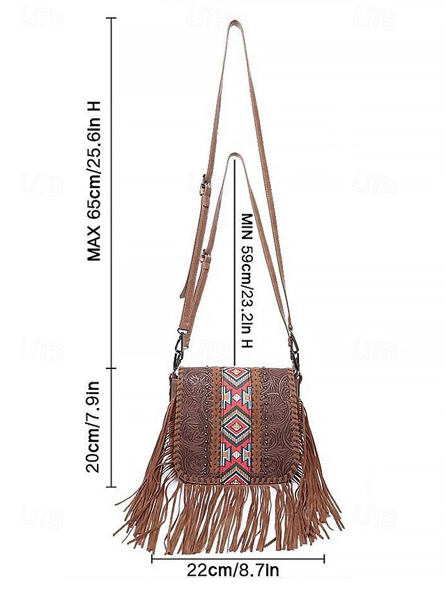 Shoulder Bag Multi-Pocket Faux Leather Crossbody Women's -