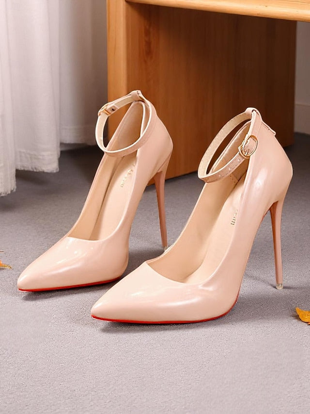 Ankle Women's Leather with Heels Stiletto Patent Black