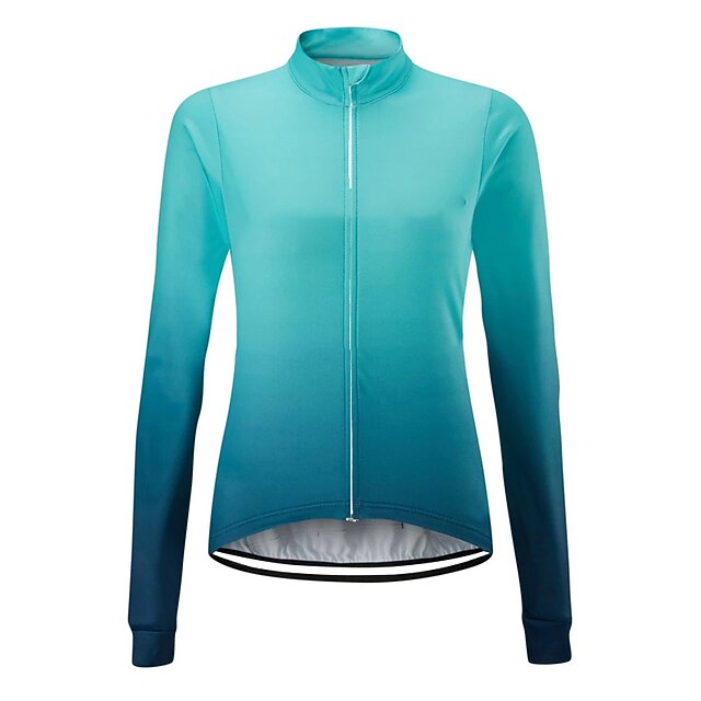 Women's Cycling Jersey Solid Color Gradient Patterned Long