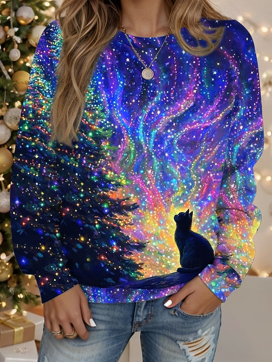 Women's Pullover Sweatshirt Hoodies Graphic Animal  Tree