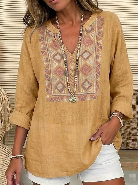Women's Shirt Tunic Print Graphic Geometric Vintage Daily