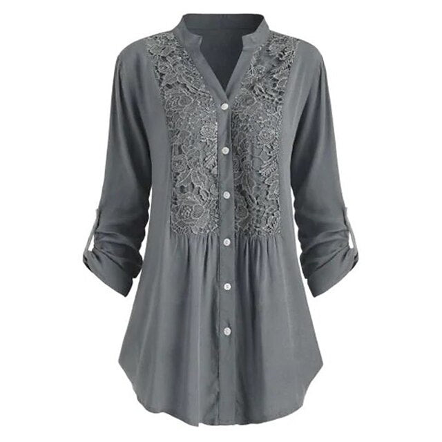 Women's Shirt Lace Shirt Tunic Shirts Blouse Elegant