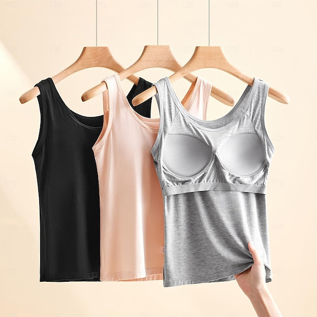Women's Camisole Tank Tops Seamless Scoop Neck Sleeveless