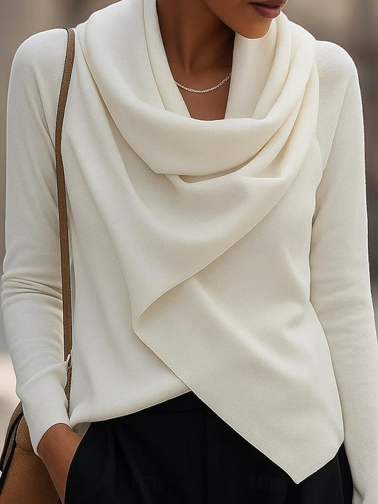 Women's Blouse Ruched Solid Color Elegant Stylish Basic