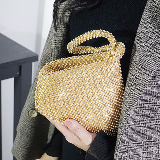 Crystal Elegant Evening Silver Women's Rhinestone Bag -