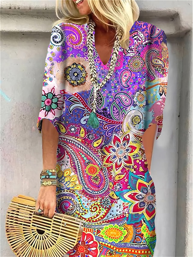 Women's Mini Dress T Shirt Dress Shift Dress Summer Dress