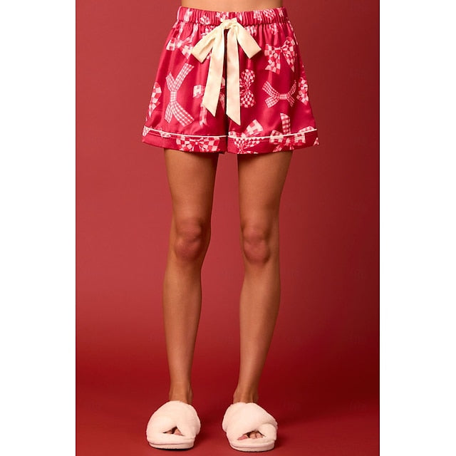 Santa Claus Sleepwear Pajamas Satin Pajama Women's Cosplay