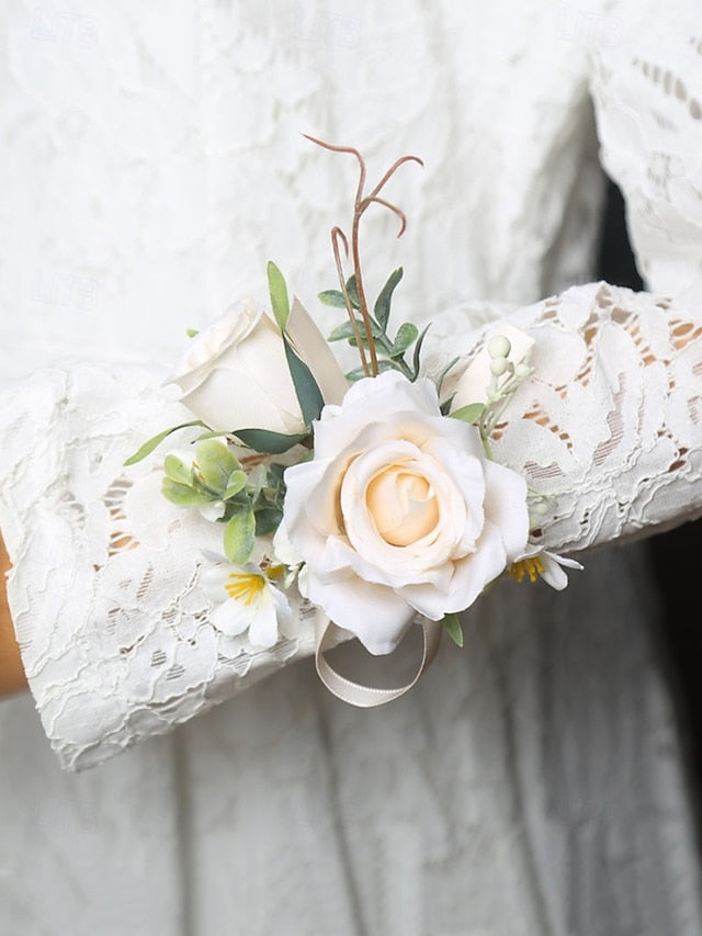 – Corsage Elegant and Wedding Boutonniere Artificial Wrist
