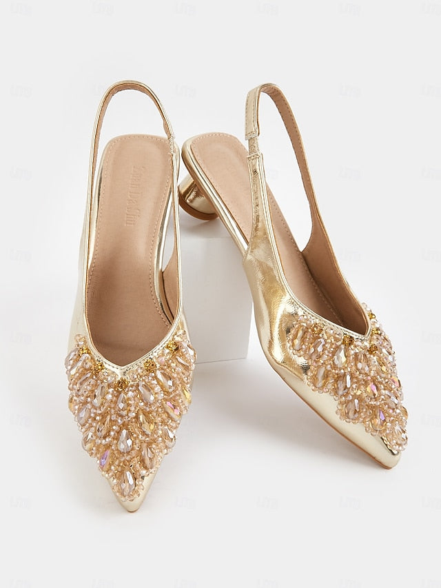 Slingback Ivory Detail with Women for Beaded Wedding - Shoes