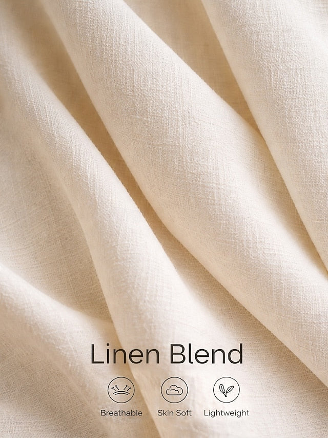 15% Linen Women's Pants Sets Linen Sets Basic Pure Color