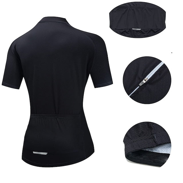 Women's Cycling Jersey Solid Color Short Sleeve Bike Jersey