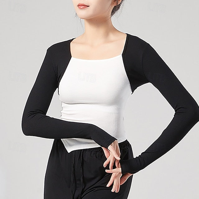 Activewear Top Pure Color Splicing Women's Performance