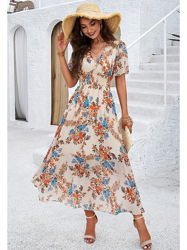 Women's Sheath Dress Chiffon Dress Sundress Floral Graphic