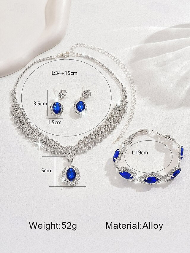 – for Women Jewelry Necklace Crystal Set Elegant Green Luxury