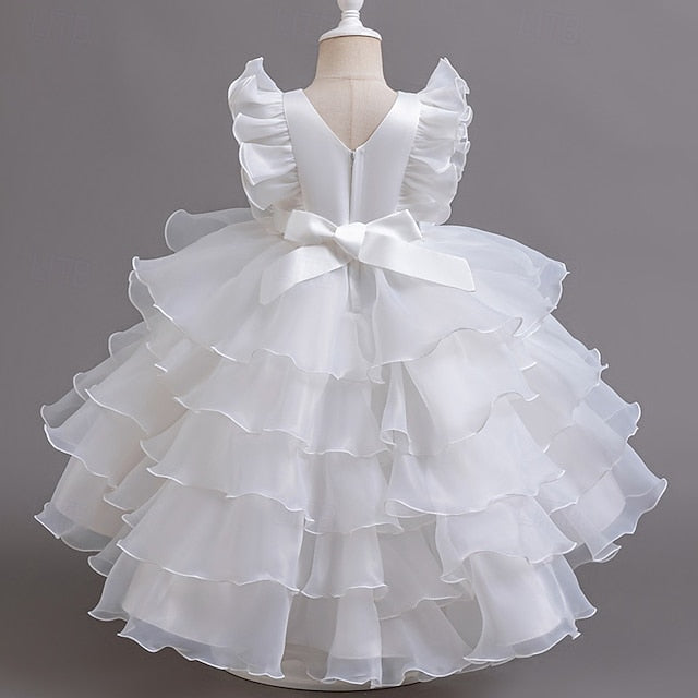 Dress Floral Girls' Asymmetrical Party Kids