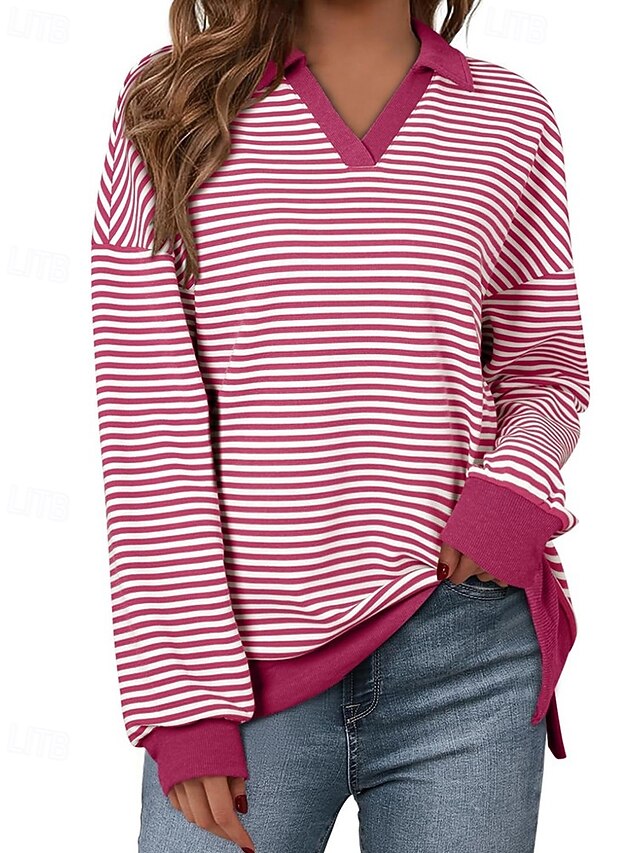 Women's T Shirt Tee Top Striped Fashion Stylish Classic