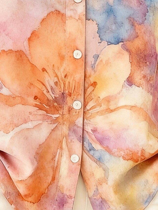 Women's Shirt Buttons Print Floral Graphic Stylish Casual