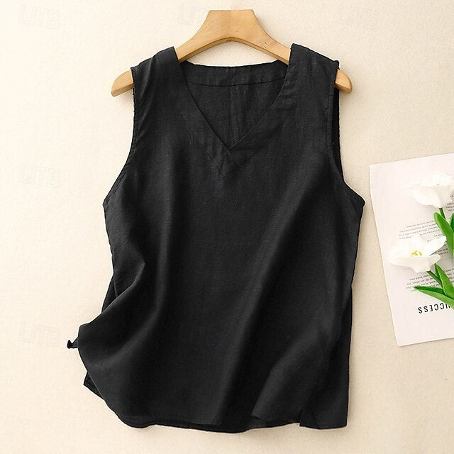 Women's Boho Shirt Camisole Tank Top Sleeveless Shirt