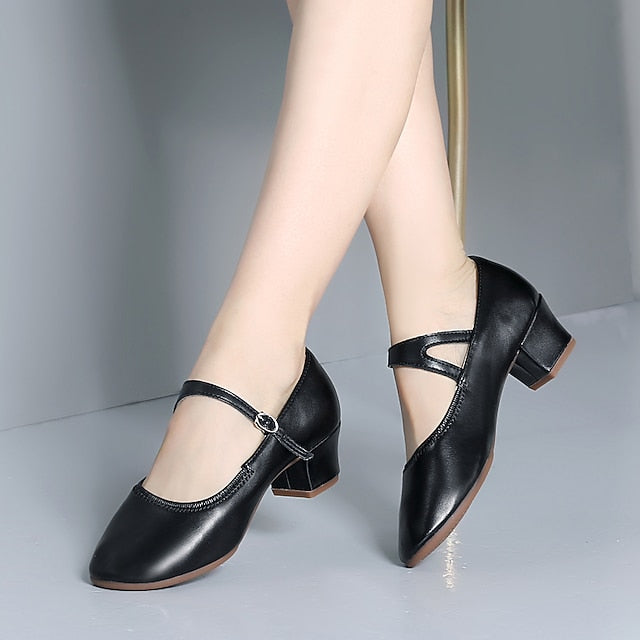 Gold Heel Dance Jane with Buckle Low Shoes Mary Women's