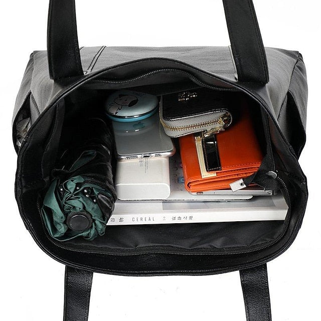 Bag Women's Tote Black – Stylish Leather Faux Large