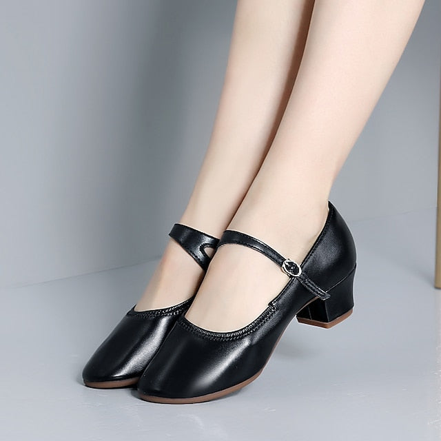 Gold Heel Dance Jane with Buckle Low Shoes Mary Women's