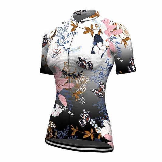 Women's Cycling Jersey Floral Botanical Short Sleeve Bike