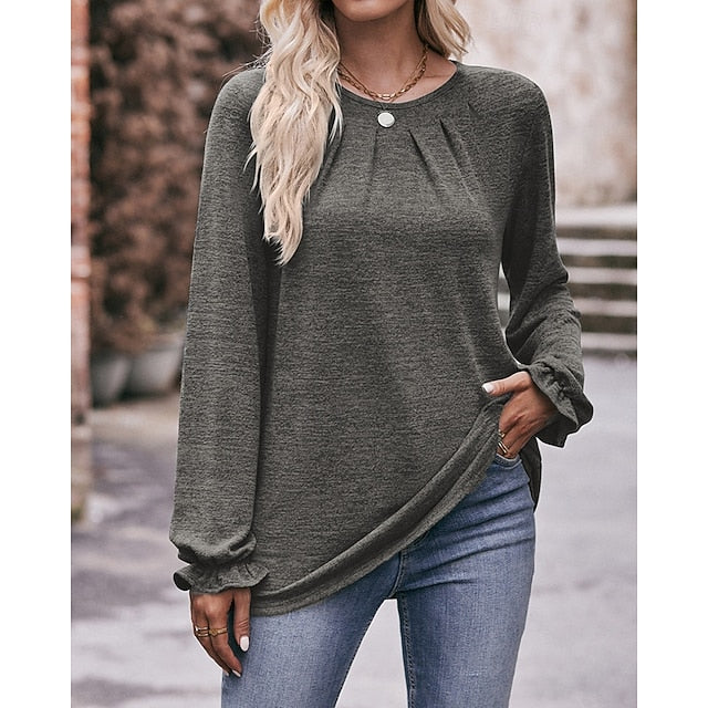 Women's Pullover Shirt Casual Tops Long Sleeve Top