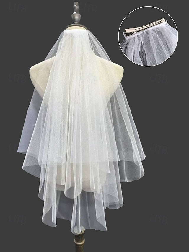 Two-Layer – Bridal Tulle Elegant Classic Soft with Veil