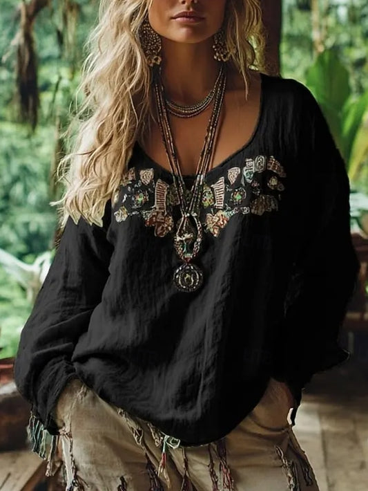 Women's Shirt Boho Shirt Blouse Print Graphic Bohemia